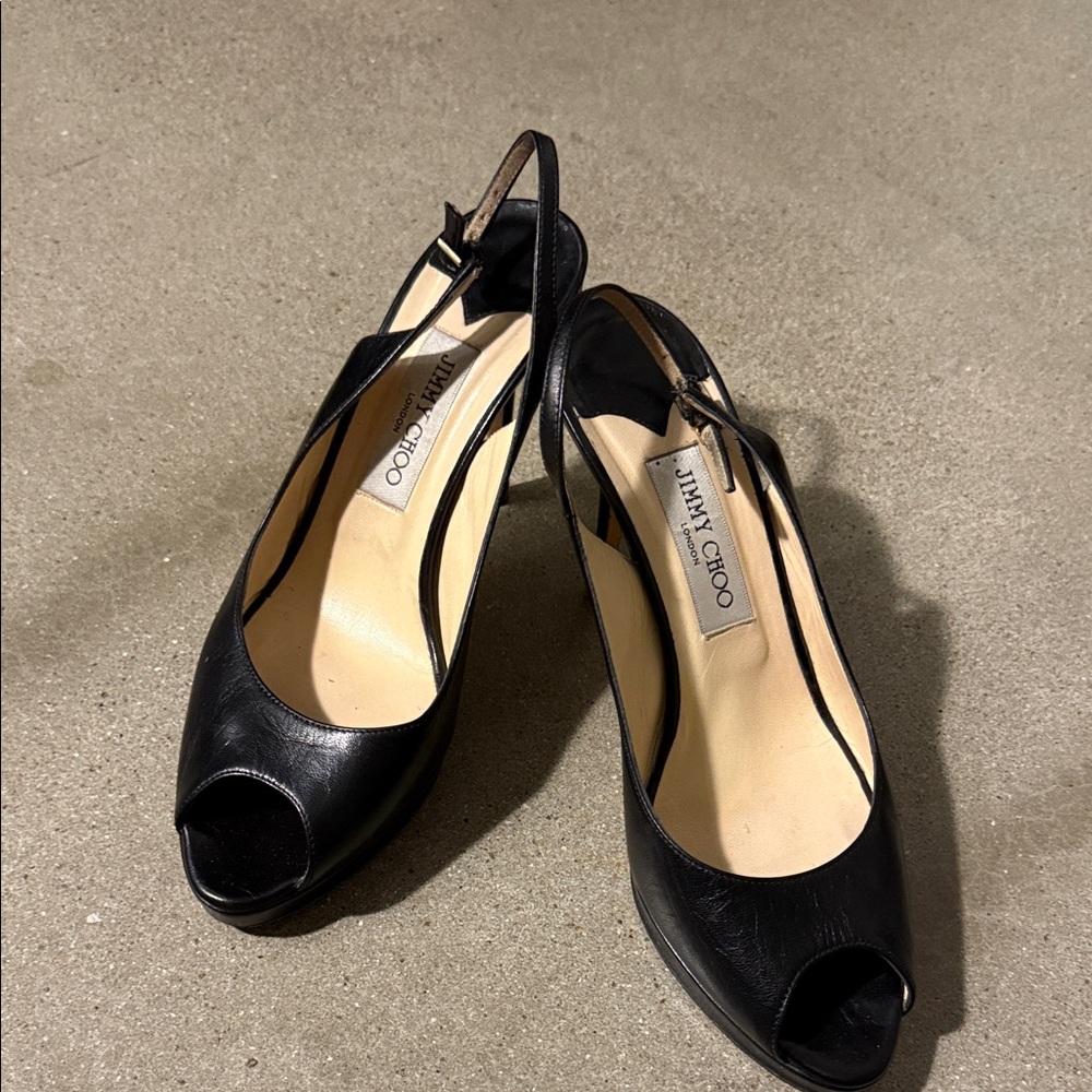 Jimmy Choo Elegant Black Slingback Heels